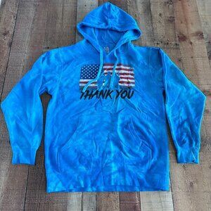 Independent trading company blue tie-dye usa patriotic print hoodie men's medium
